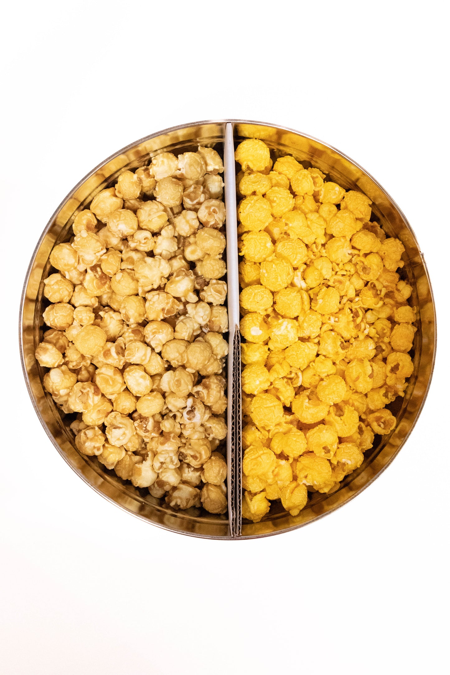 Customizable Dual-Flavor Gourmet Popcorn Tin