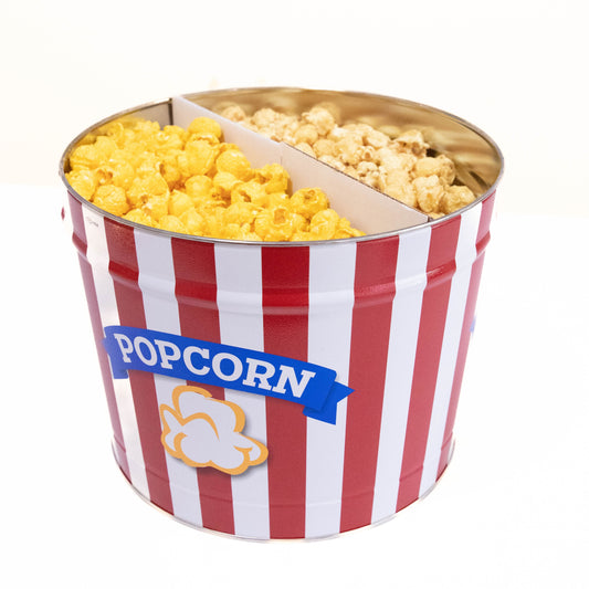 Customizable Dual-Flavor Gourmet Popcorn Tin
