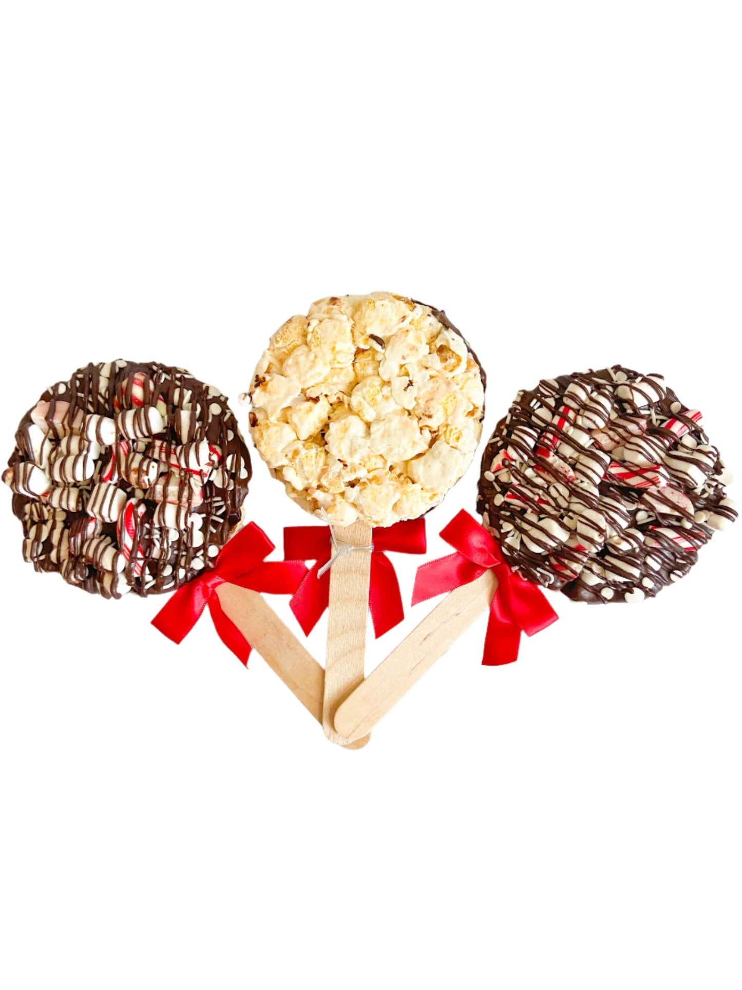 Chocolate Candy Cane Gourmet Popcorn Pops