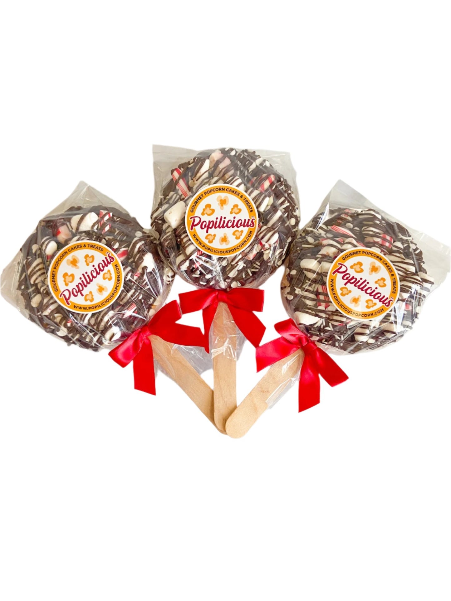 Chocolate Candy Cane Gourmet Popcorn Pops