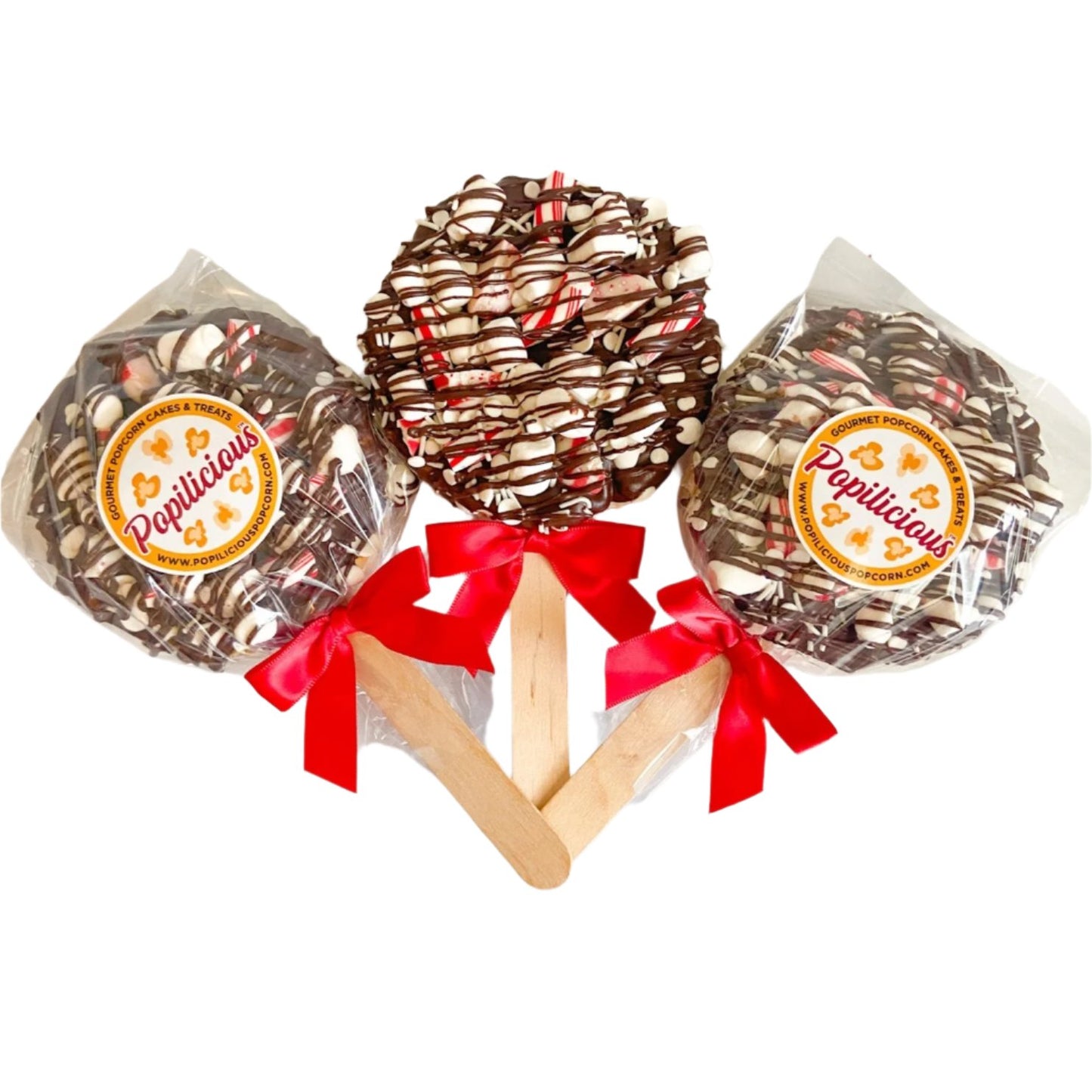 Chocolate Candy Cane Gourmet Popcorn Pops