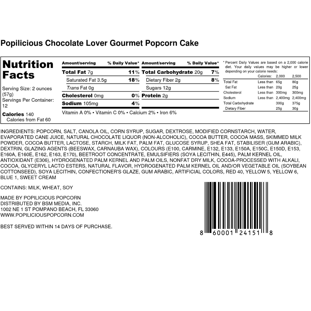 Chocolate Lover's Gourmet Popcorn Cake