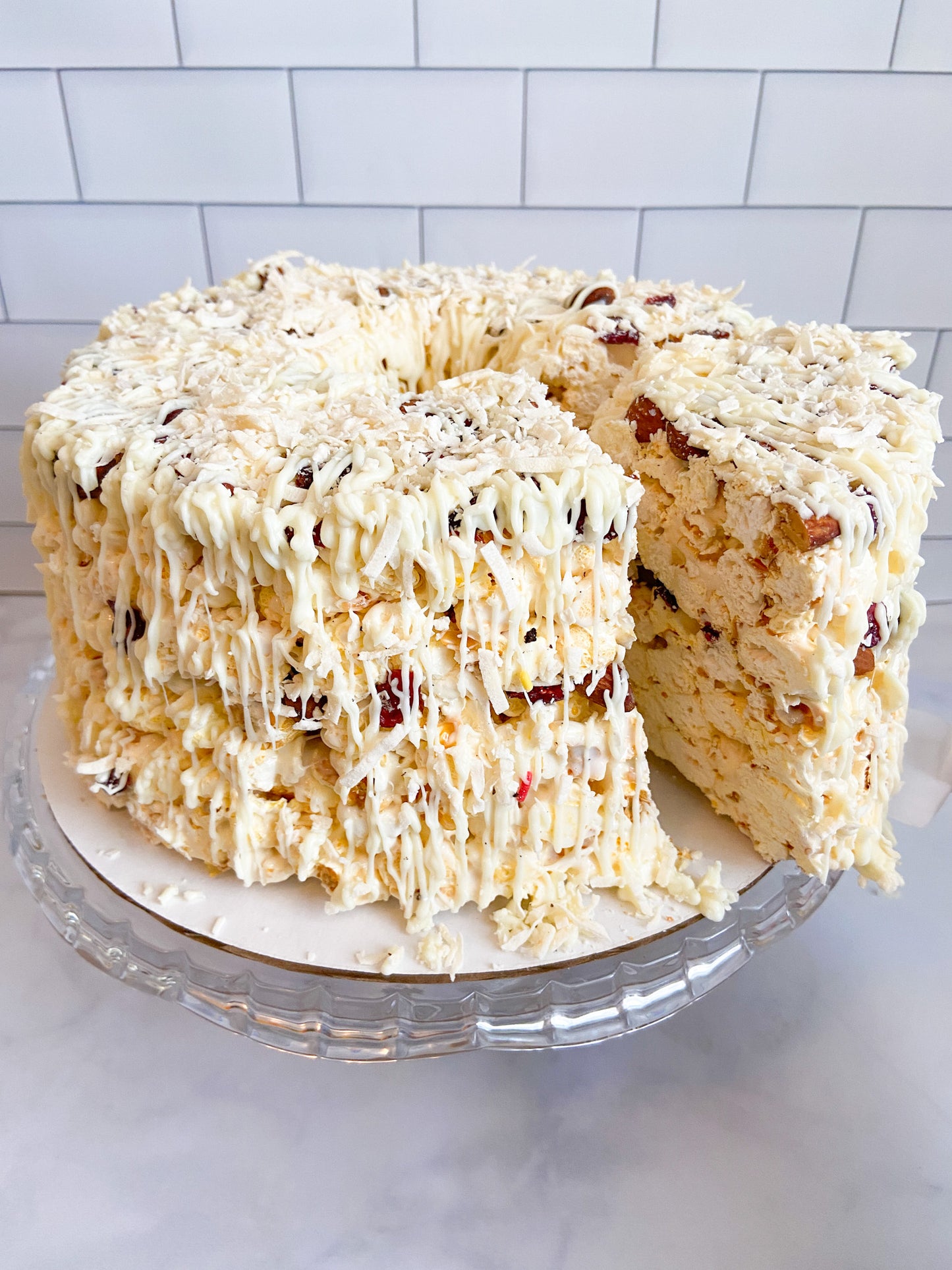 Crazy for Coconut & Almond Gourmet Popcorn Cake