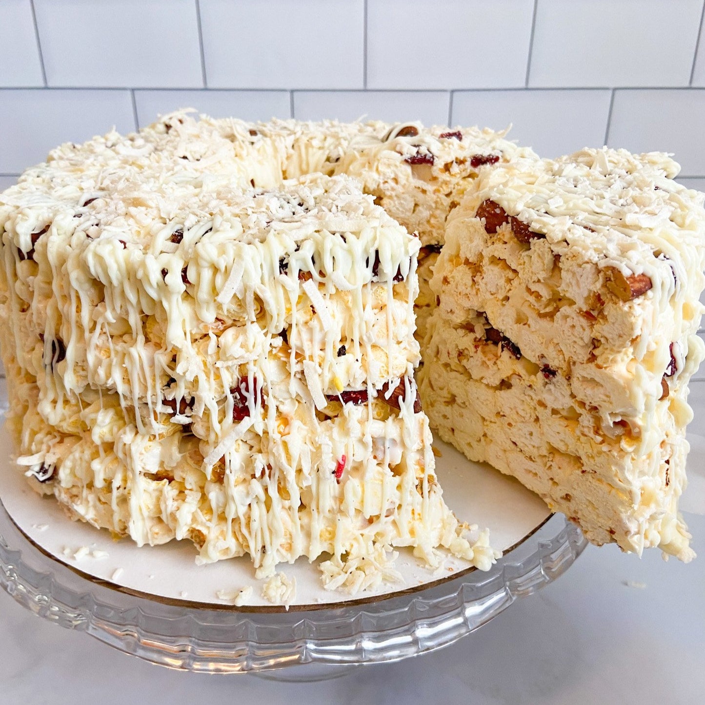 Crazy for Coconut & Almond Gourmet Popcorn Cake