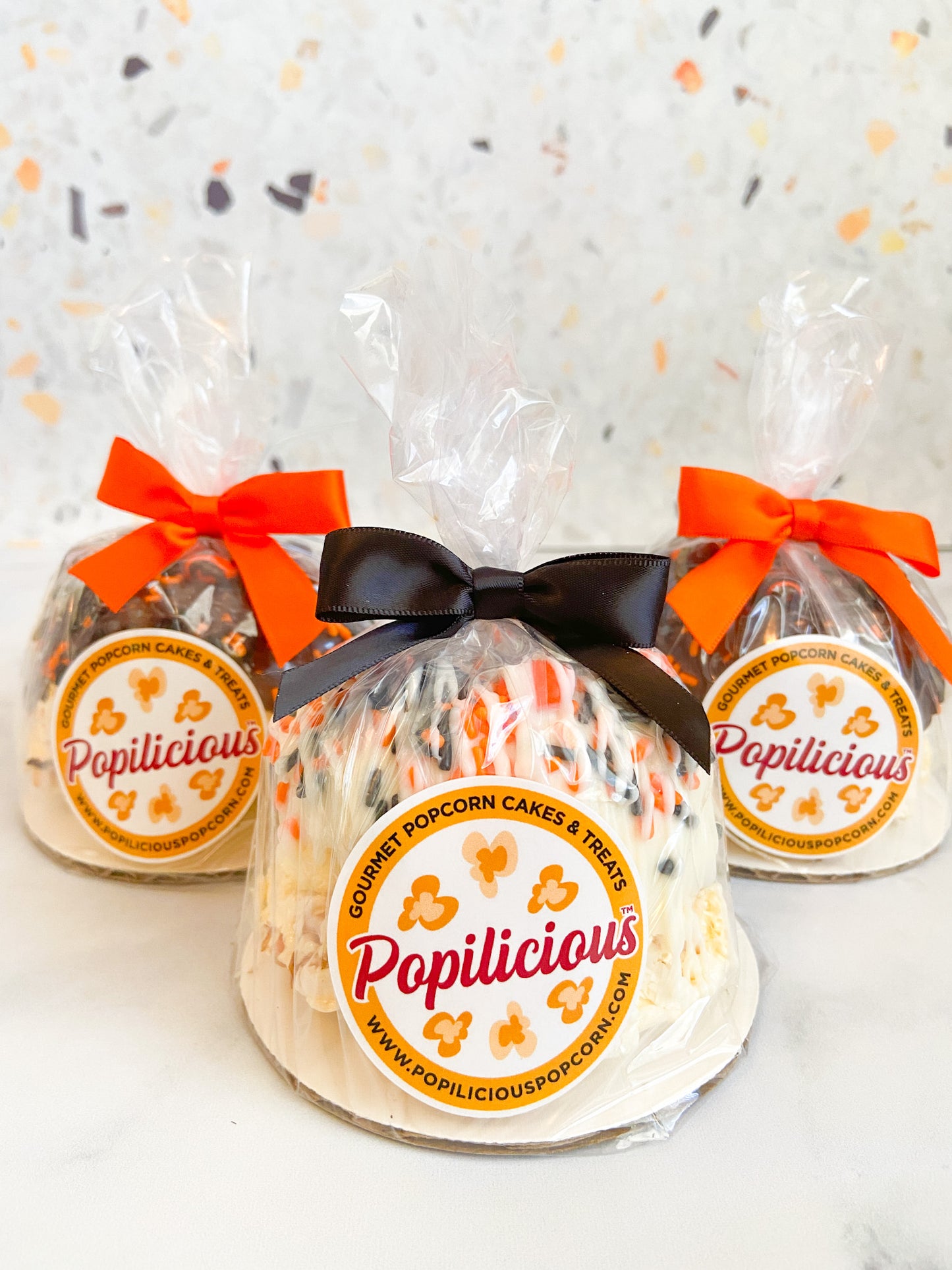 Halloween Mini Gourmet Popcorn Cakes