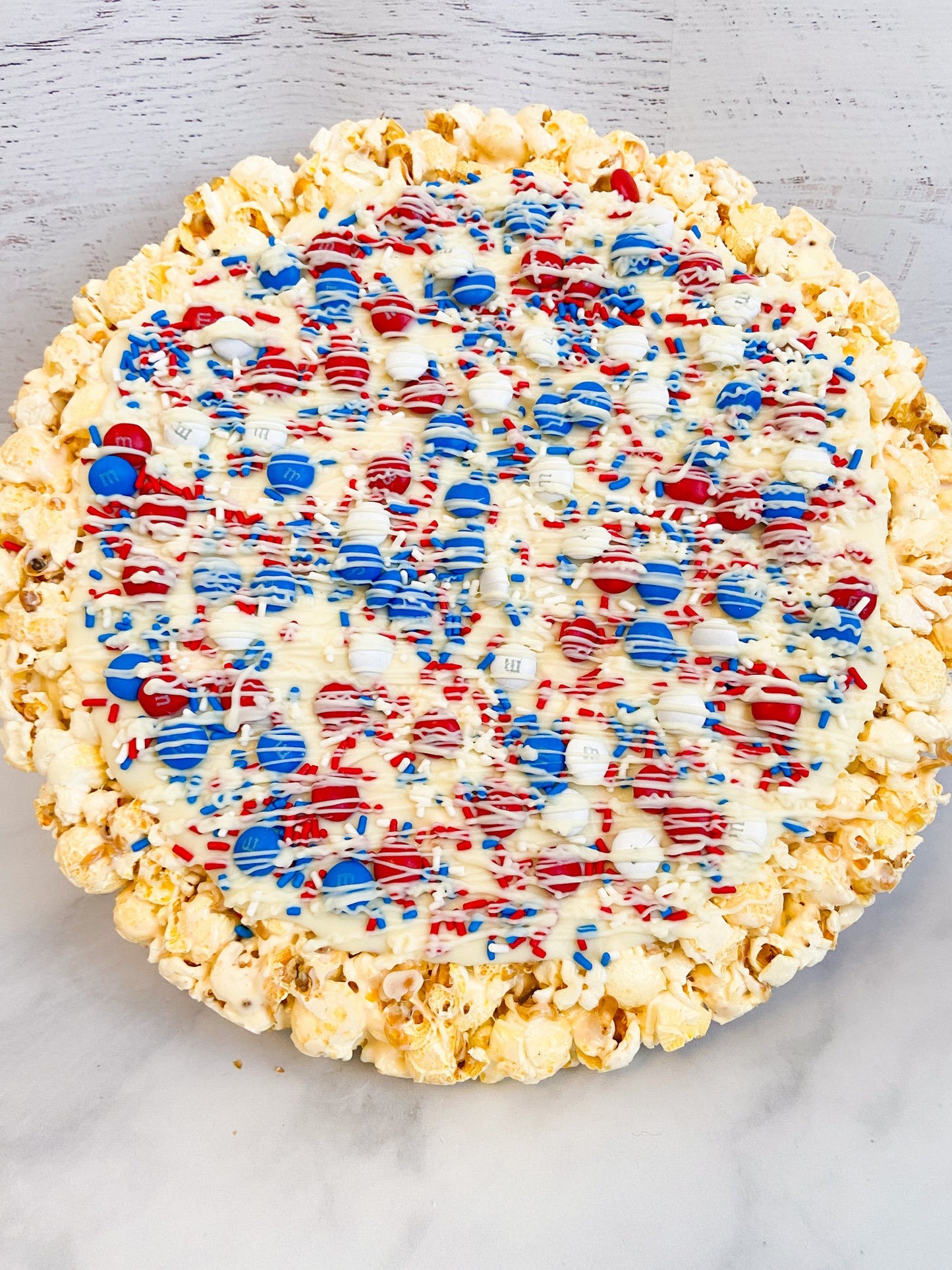 Patriotic Gourmet Popcorn Pizza