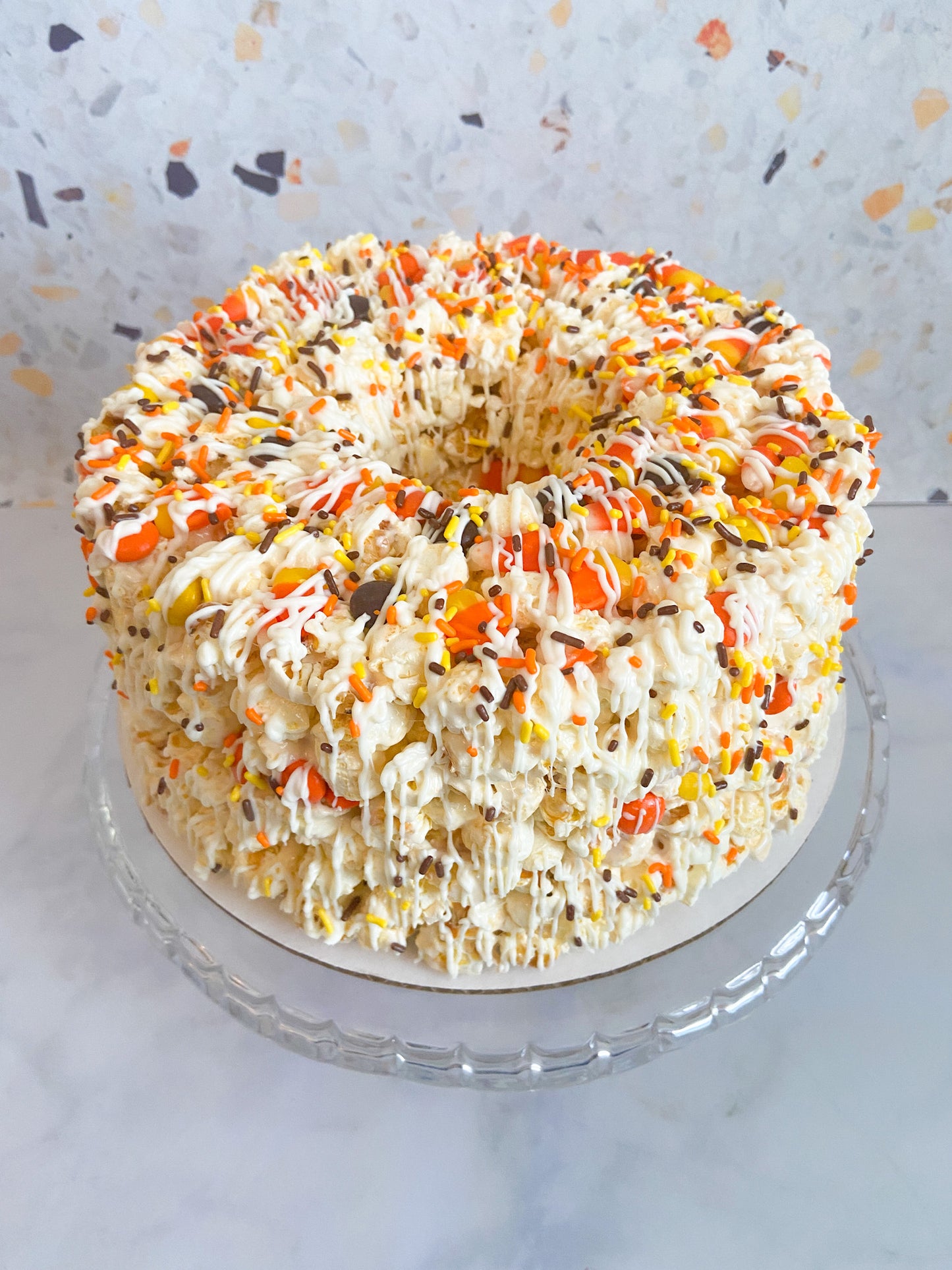 Candy Corn Gourmet Popcorn Cake