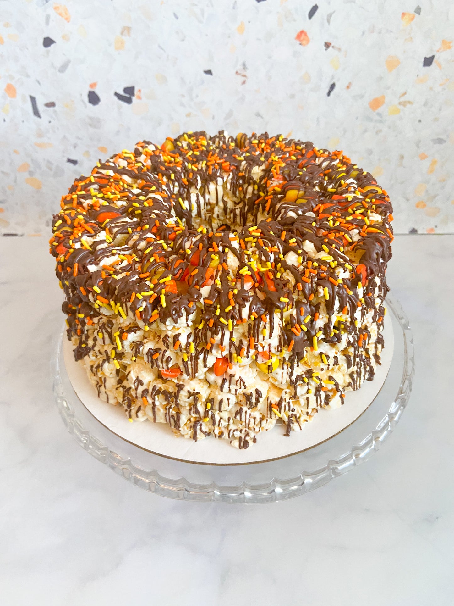 Candy Corn Gourmet Popcorn Cake