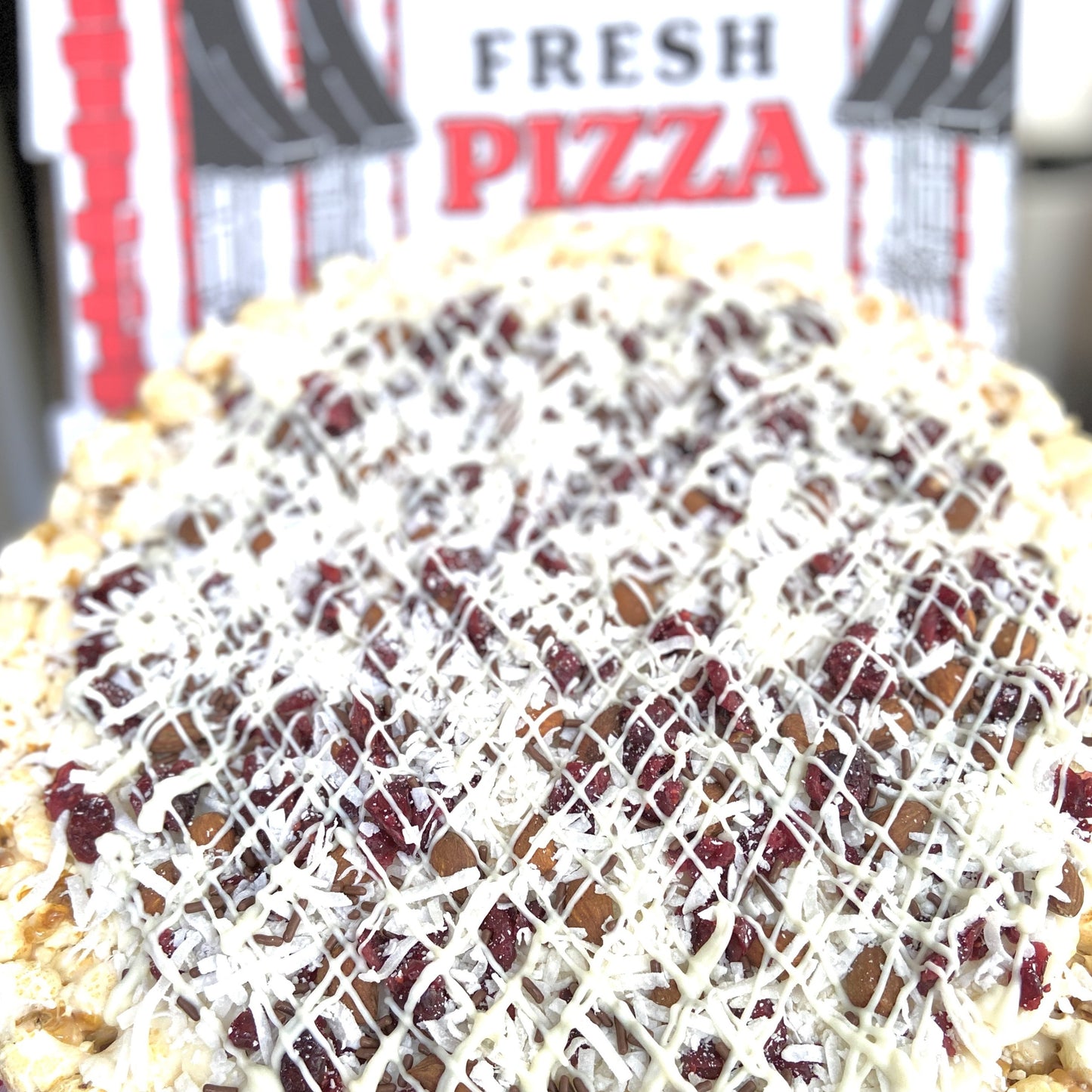 Crazy for Coconut & Almond Popcorn Pizza