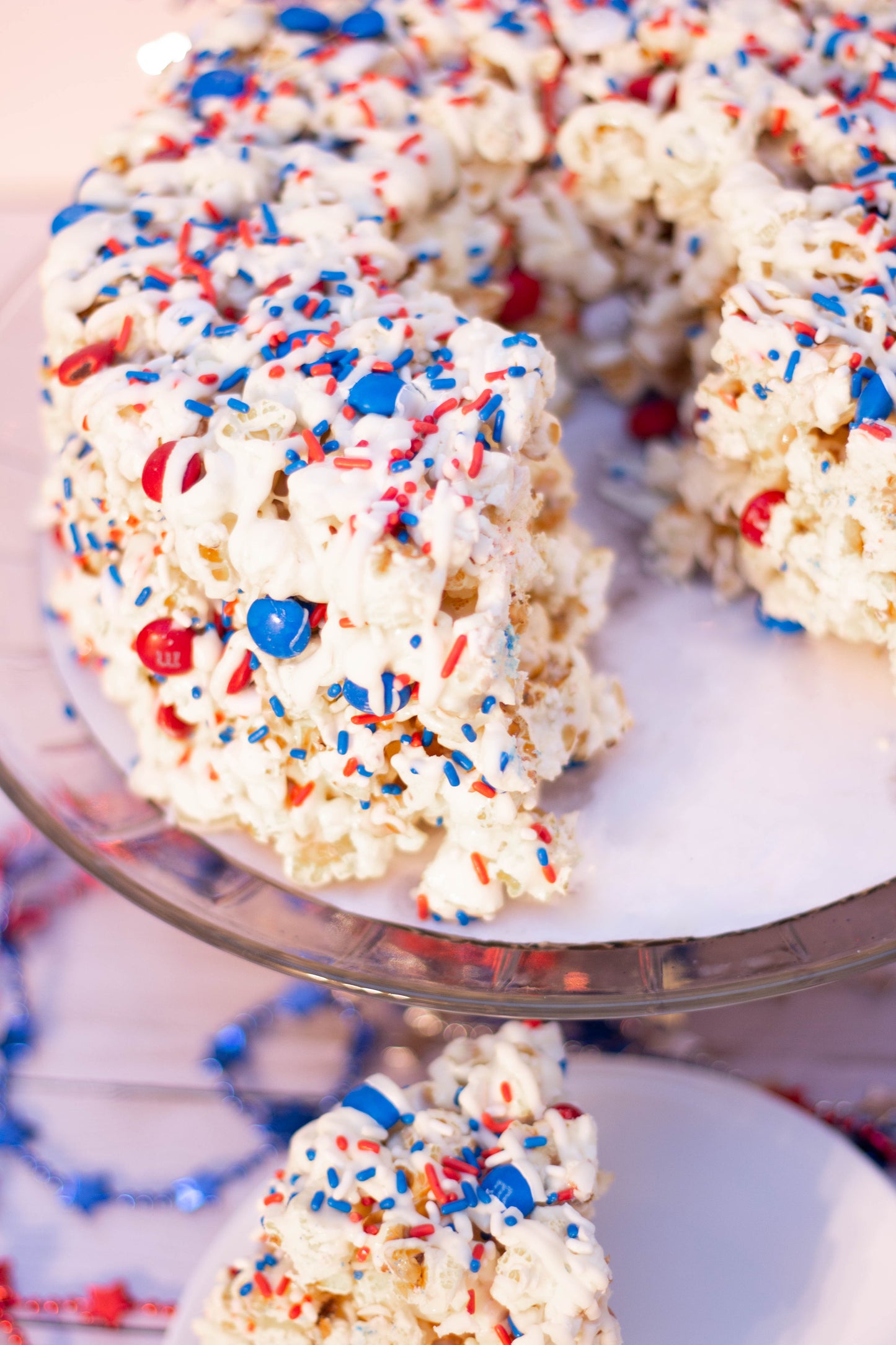 Patriotic Gourmet Popcorn Cake