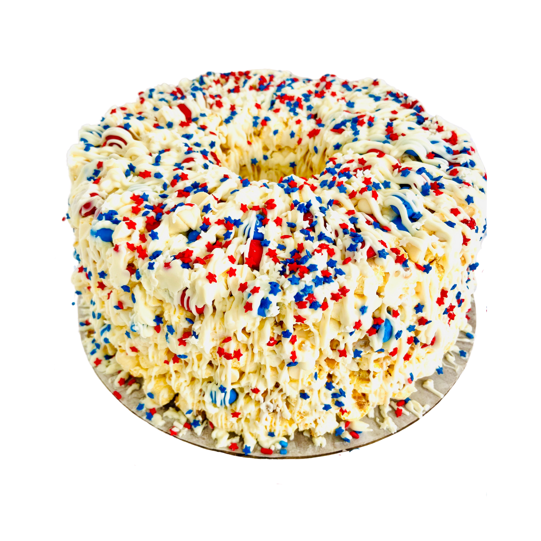 Patriotic Gourmet Popcorn Cake