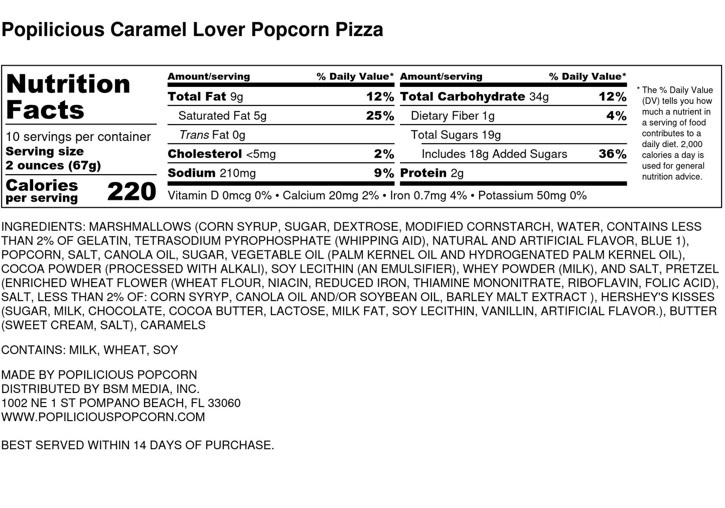 Caramel Lover's Gourmet Popcorn Pizza