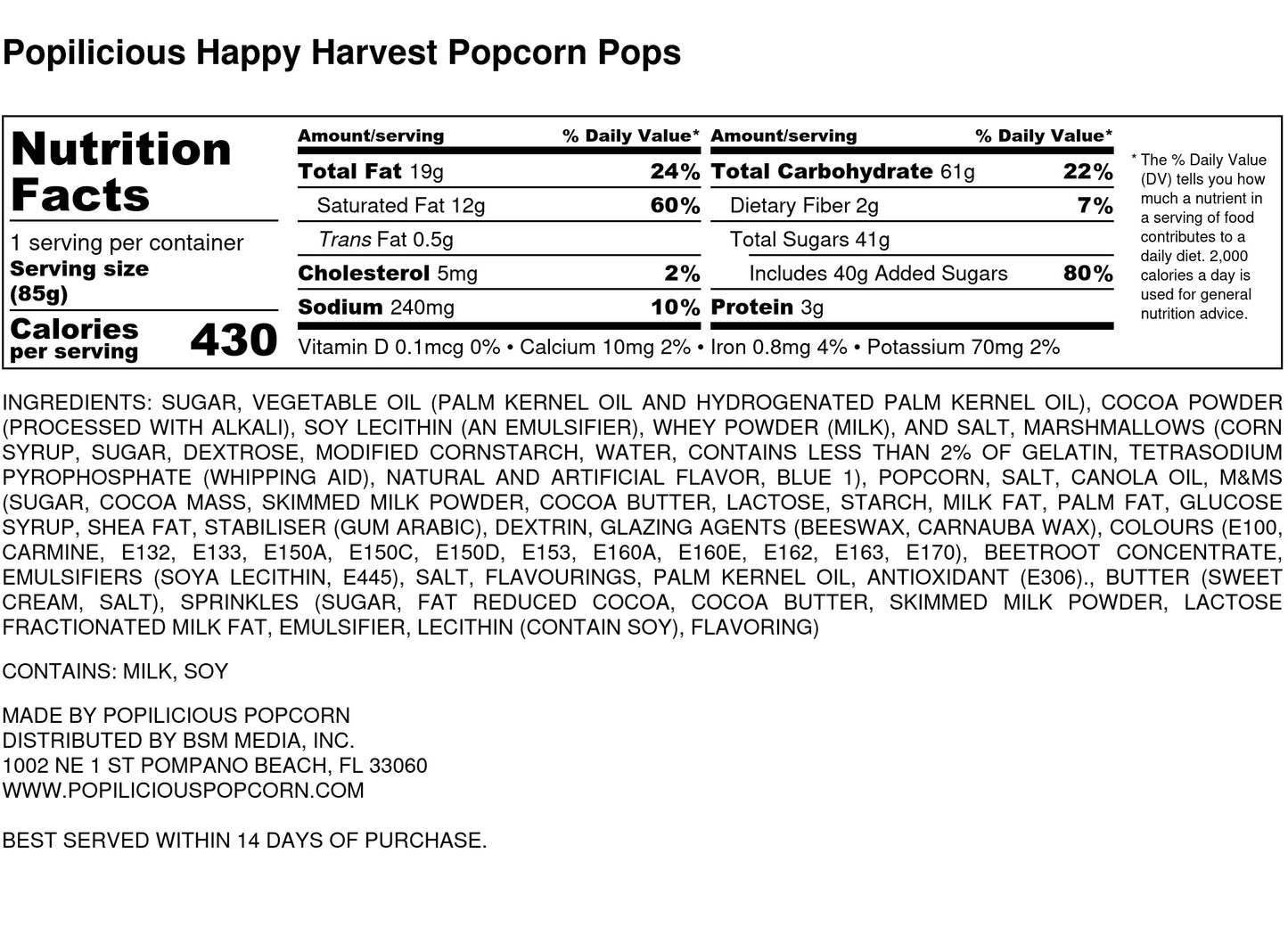 Happy Harvest Popcorn Pops