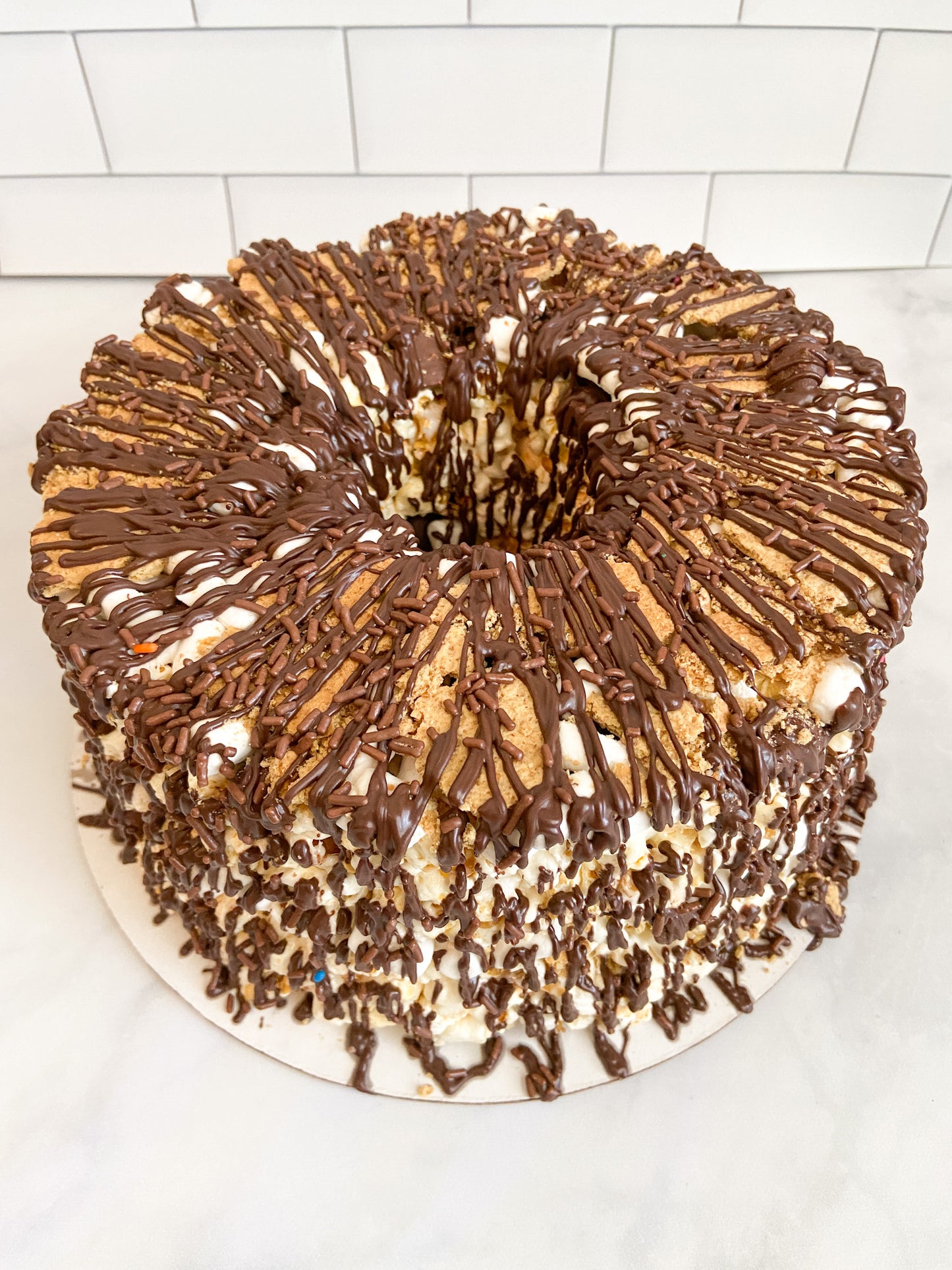 S'mores Lover's Gourmet Popcorn Cake