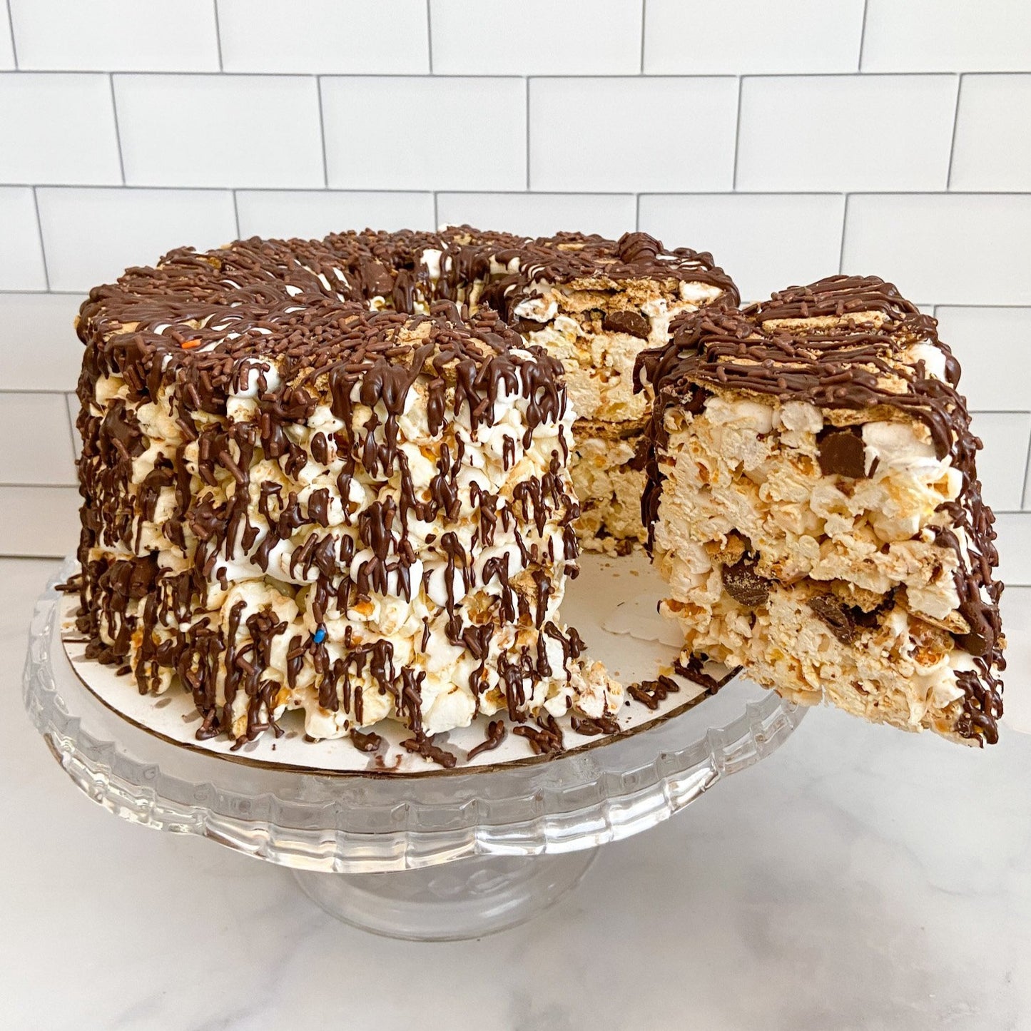 S'mores Lover's Gourmet Popcorn Cake