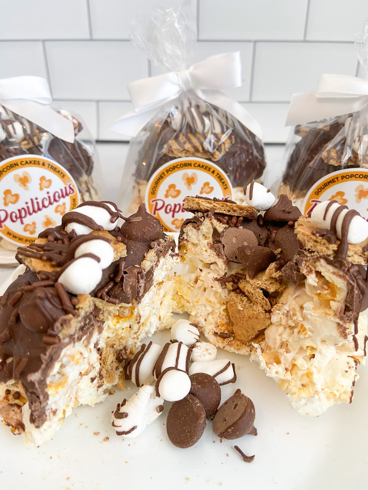 S'mores Lover's Mini Gourmet Popcorn Cake