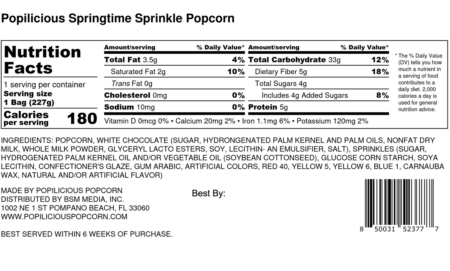 Gourmet Springtime Celebration Sprinkle Popcorn