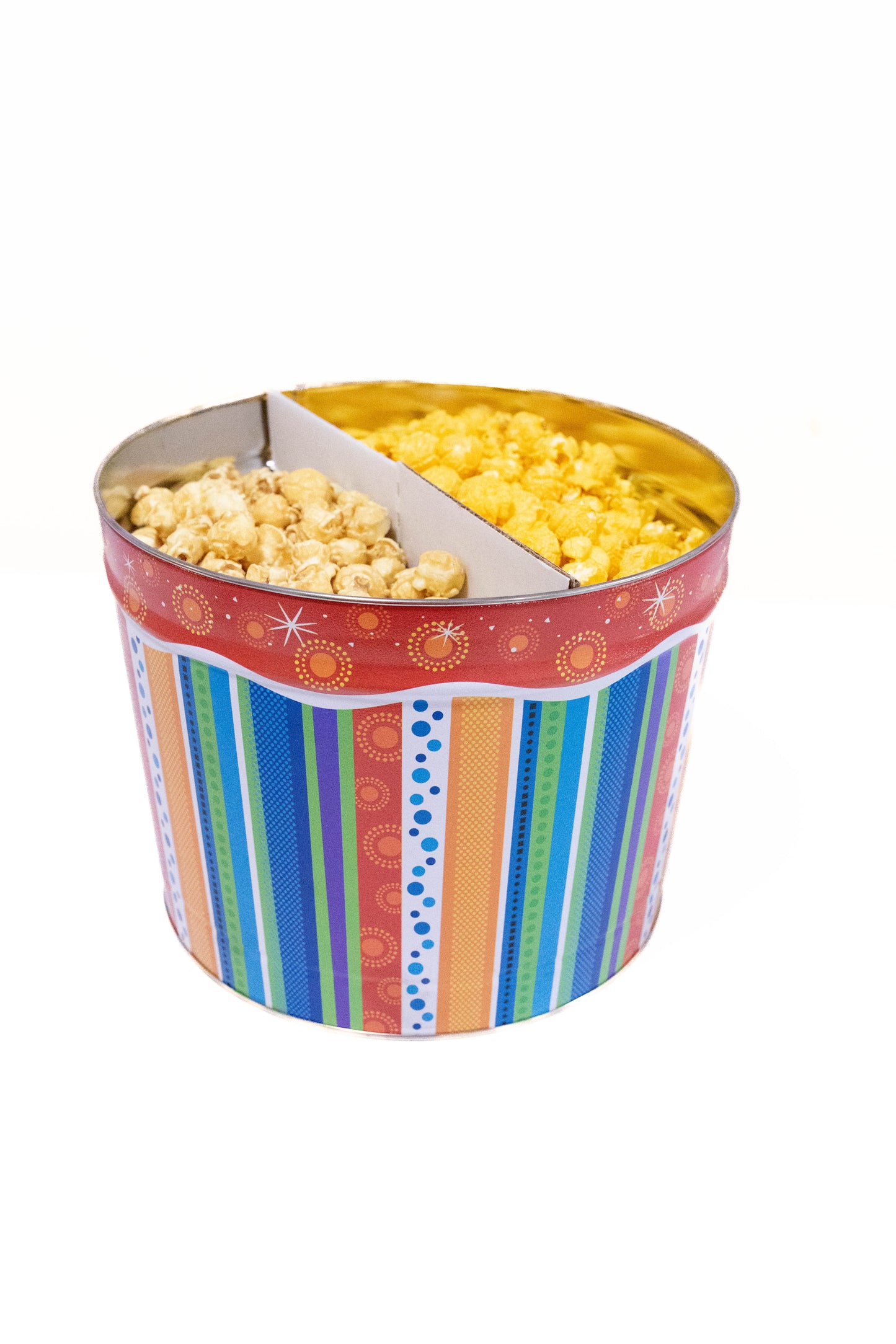 Customizable Dual-Flavor Gourmet Popcorn Tin