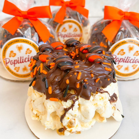 Halloween Mini Gourmet Popcorn Cakes