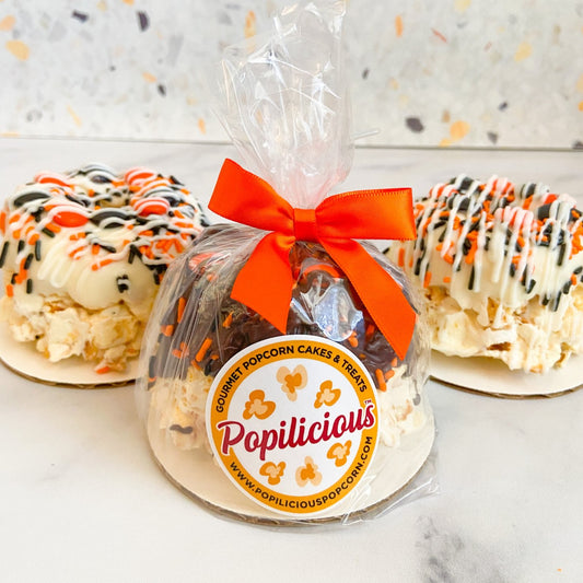 Halloween Mini Gourmet Popcorn Cakes