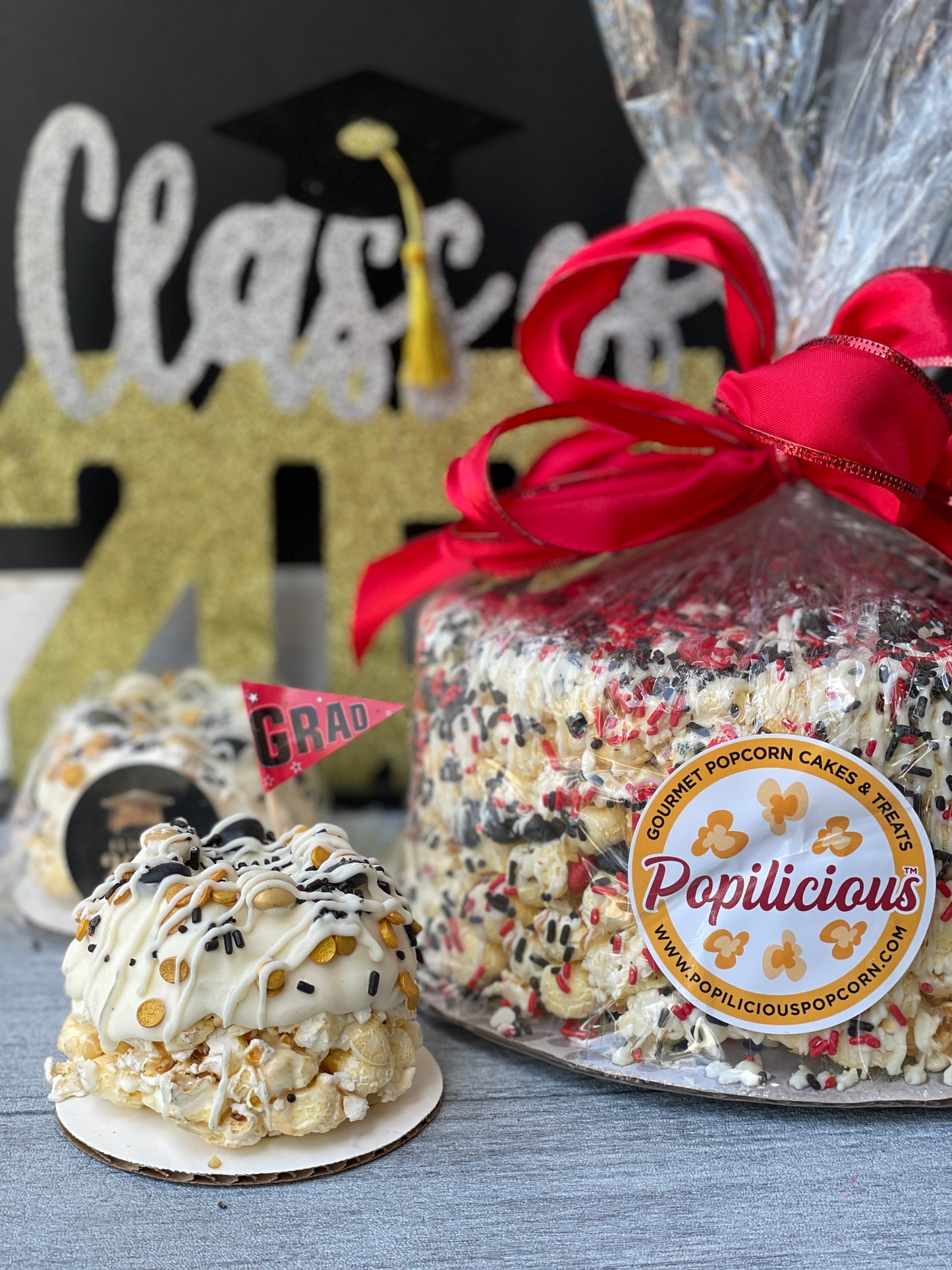 Graduation Gourmet Popcorn Cake