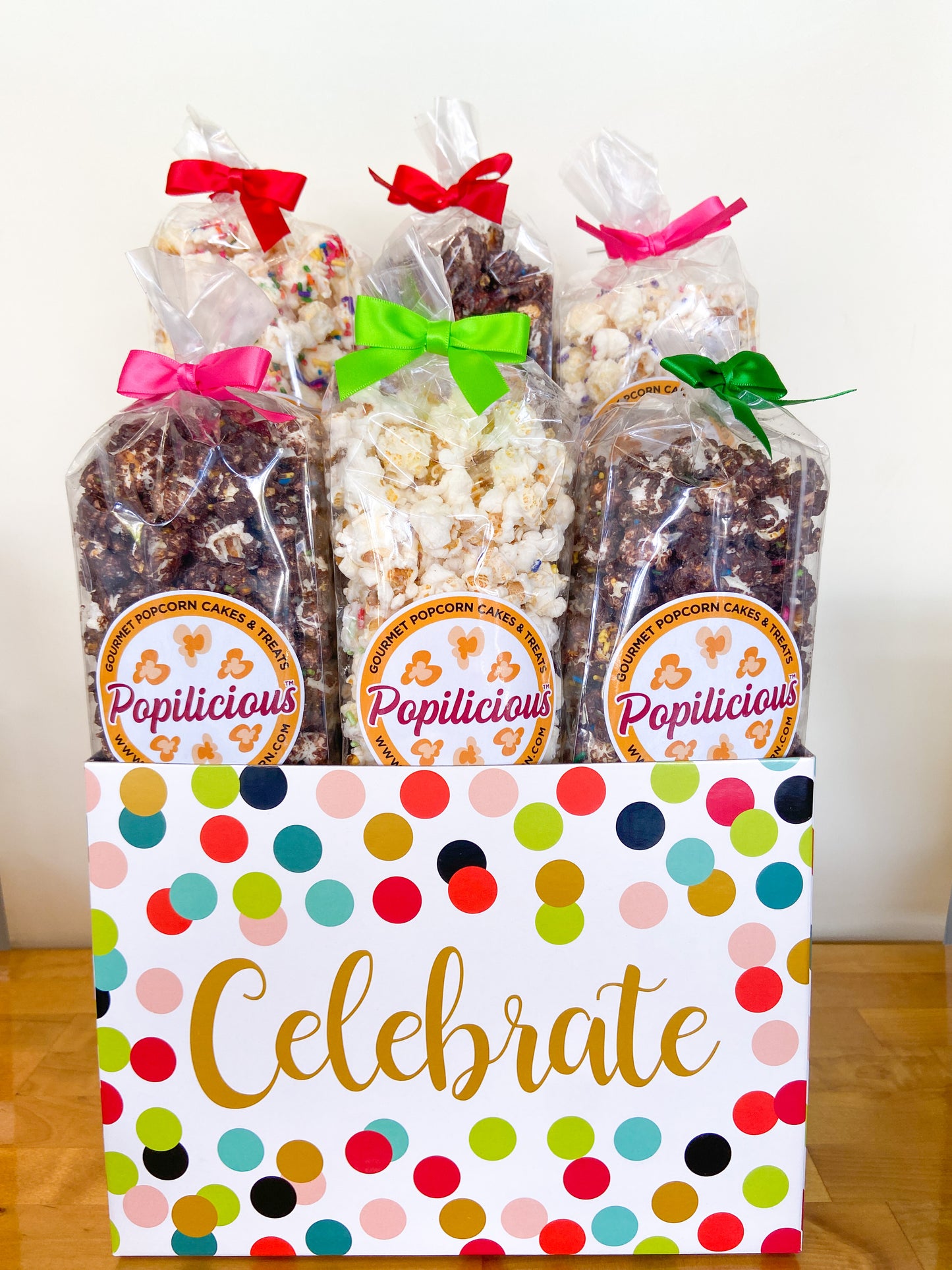 Celebration Sprinkle Popcorn Basket