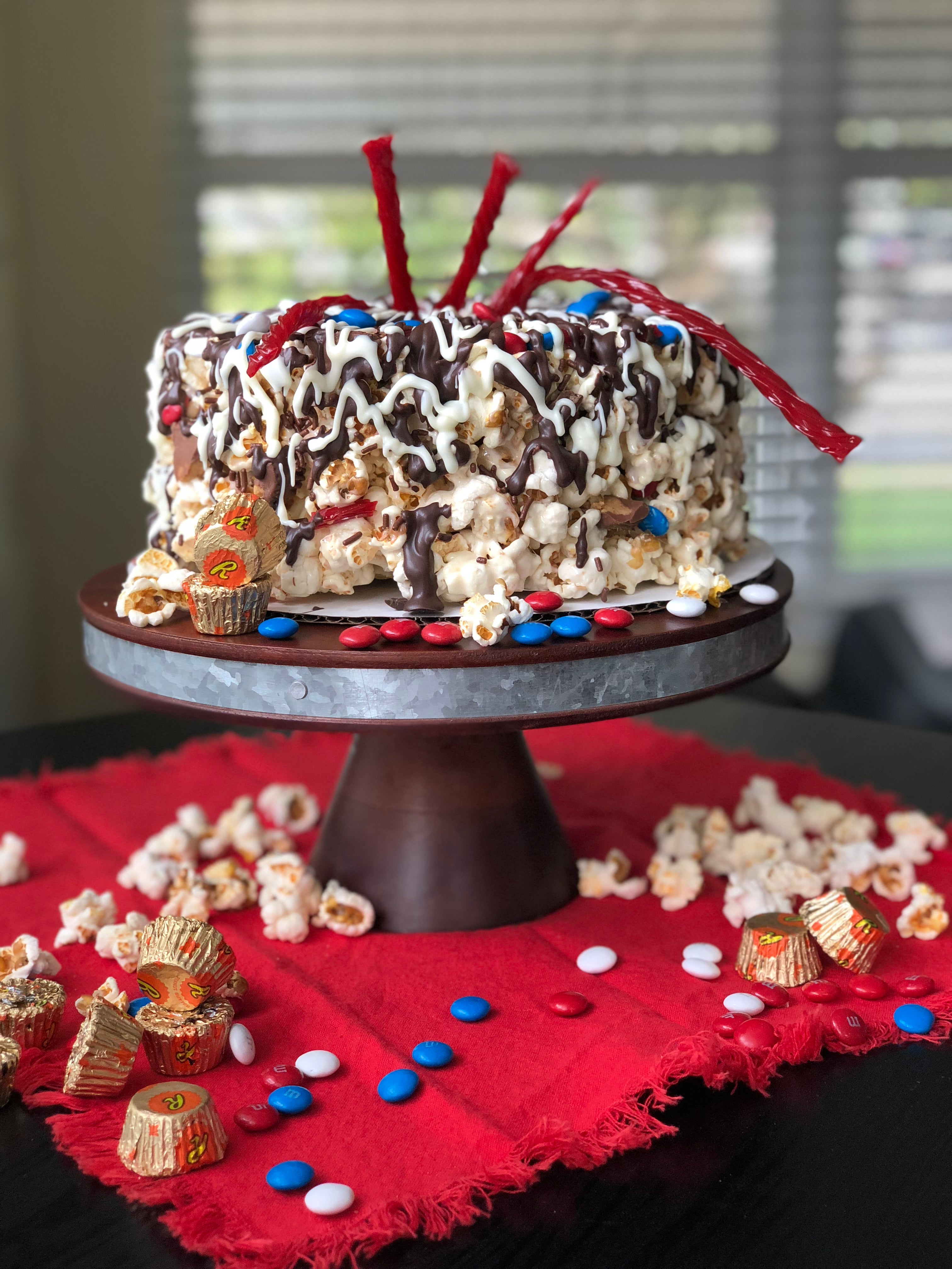 Popcorn Birthday Cake – With Sprinkles on Top