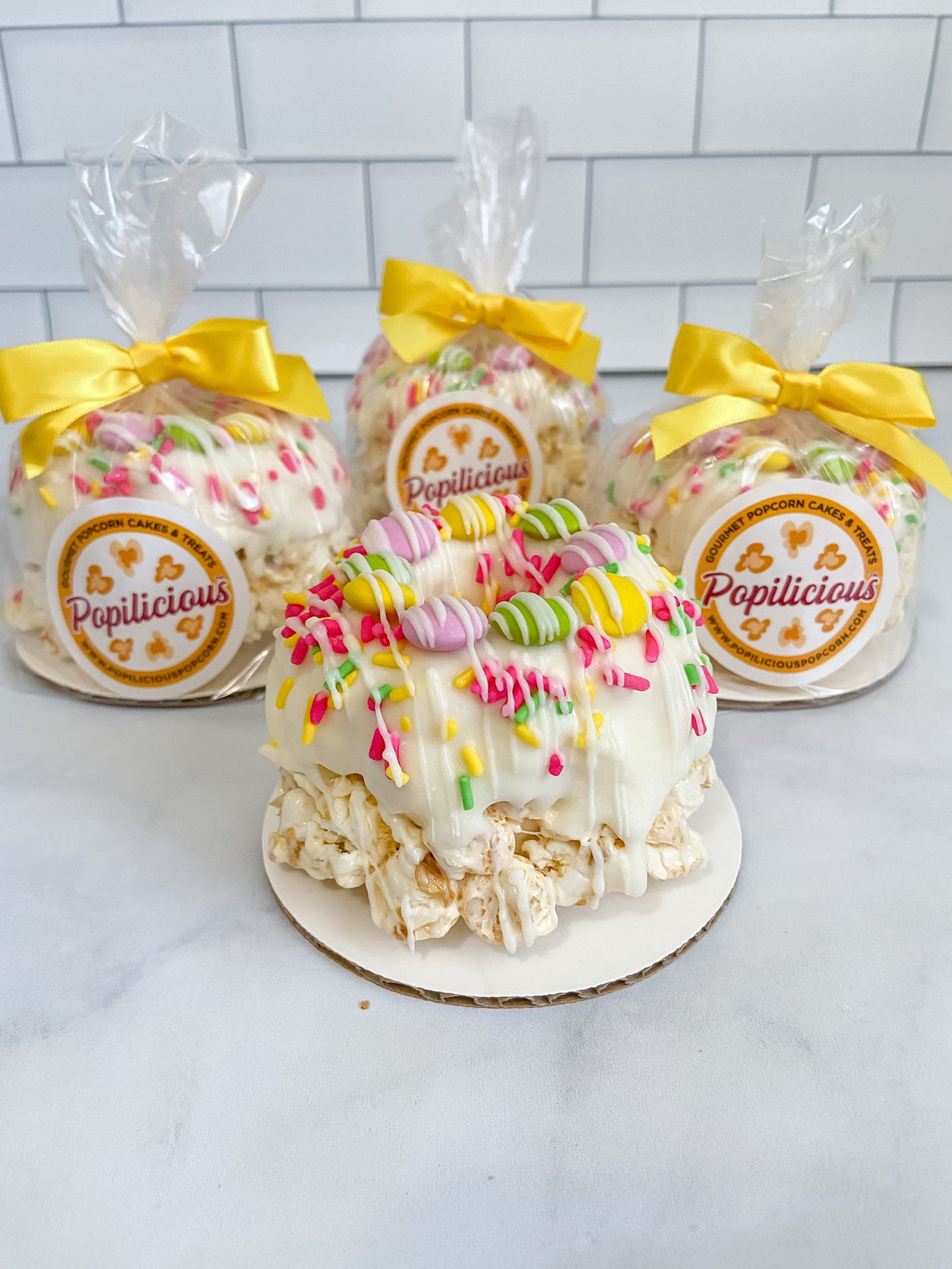 Springtime Celebration Mini Gourmet Popcorn Cakes