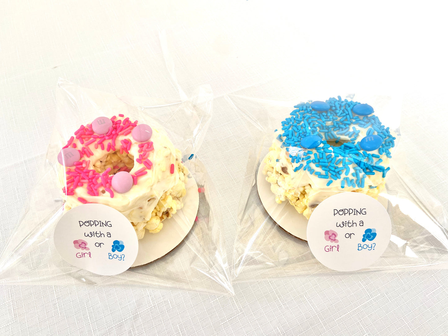 Gender Reveal Gourmet Mini Popcorn Cakes