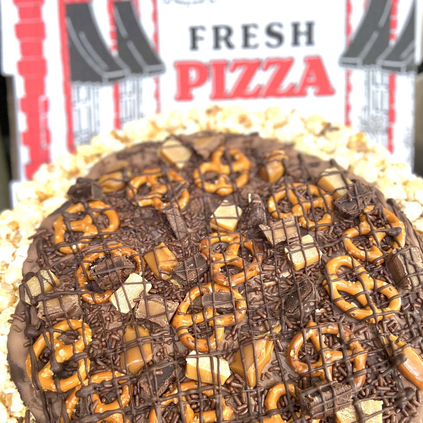 Caramel Lover's Gourmet Popcorn Pizza