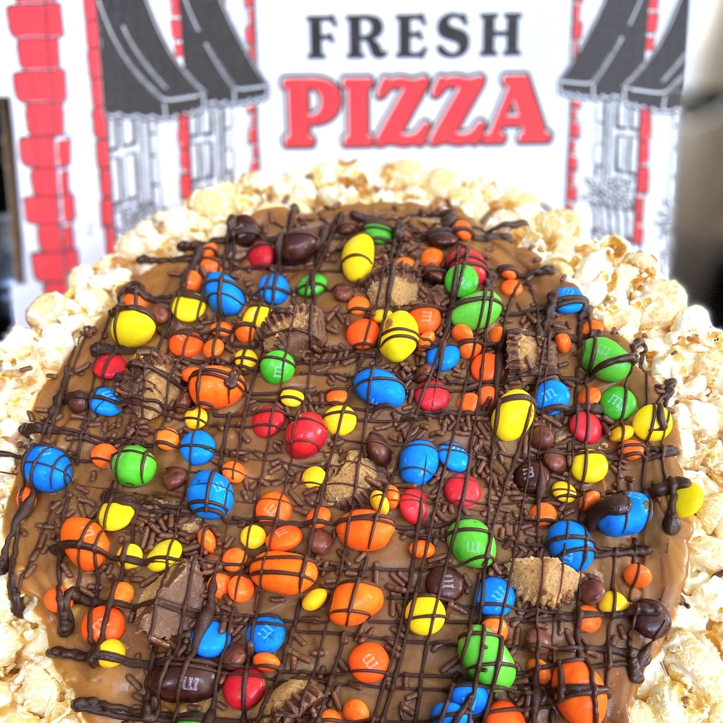 Peanut Butter Lover's Gourmet Popcorn Pizza