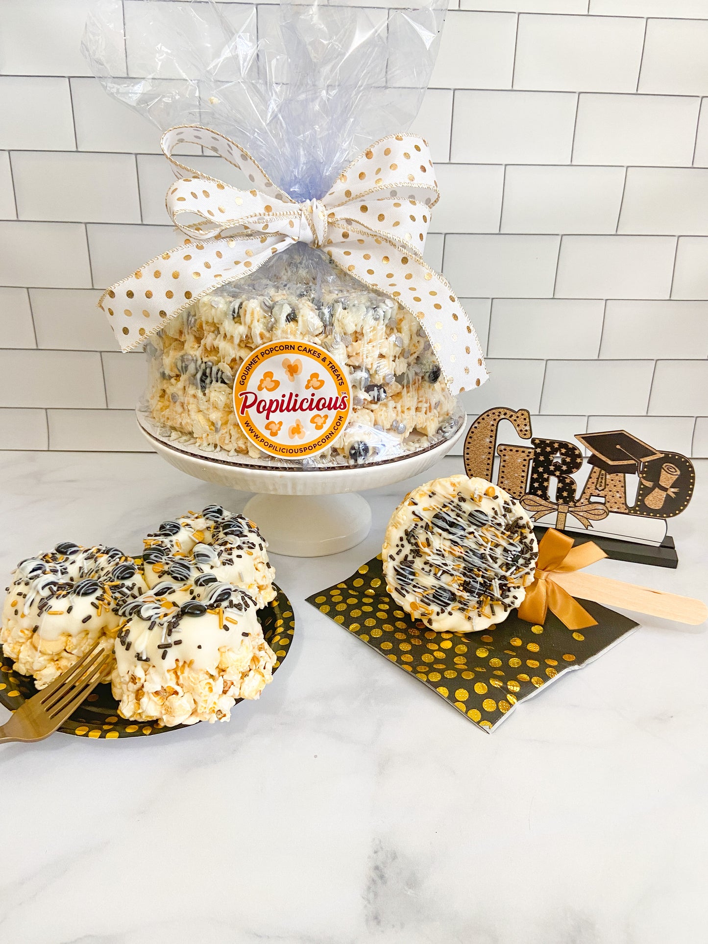 Graduation Gourmet Popcorn Cake