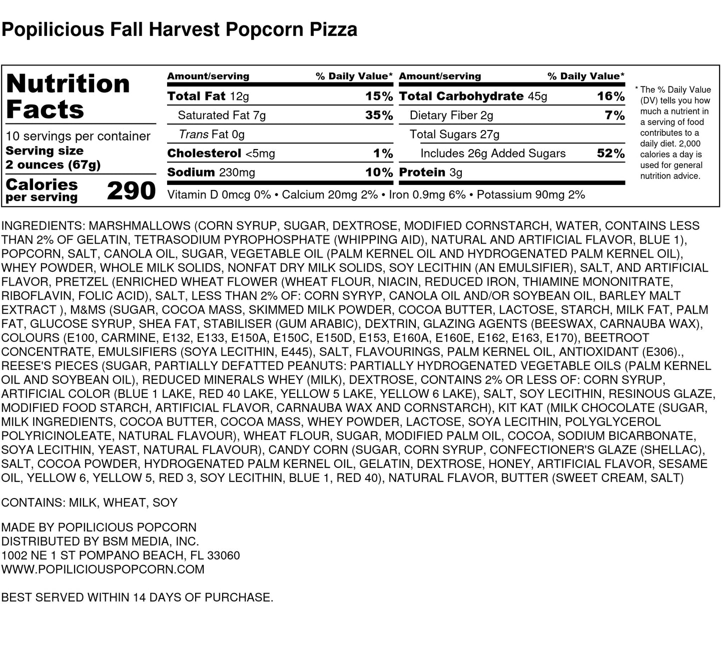 Happy Harvest Gourmet Popcorn Pizza