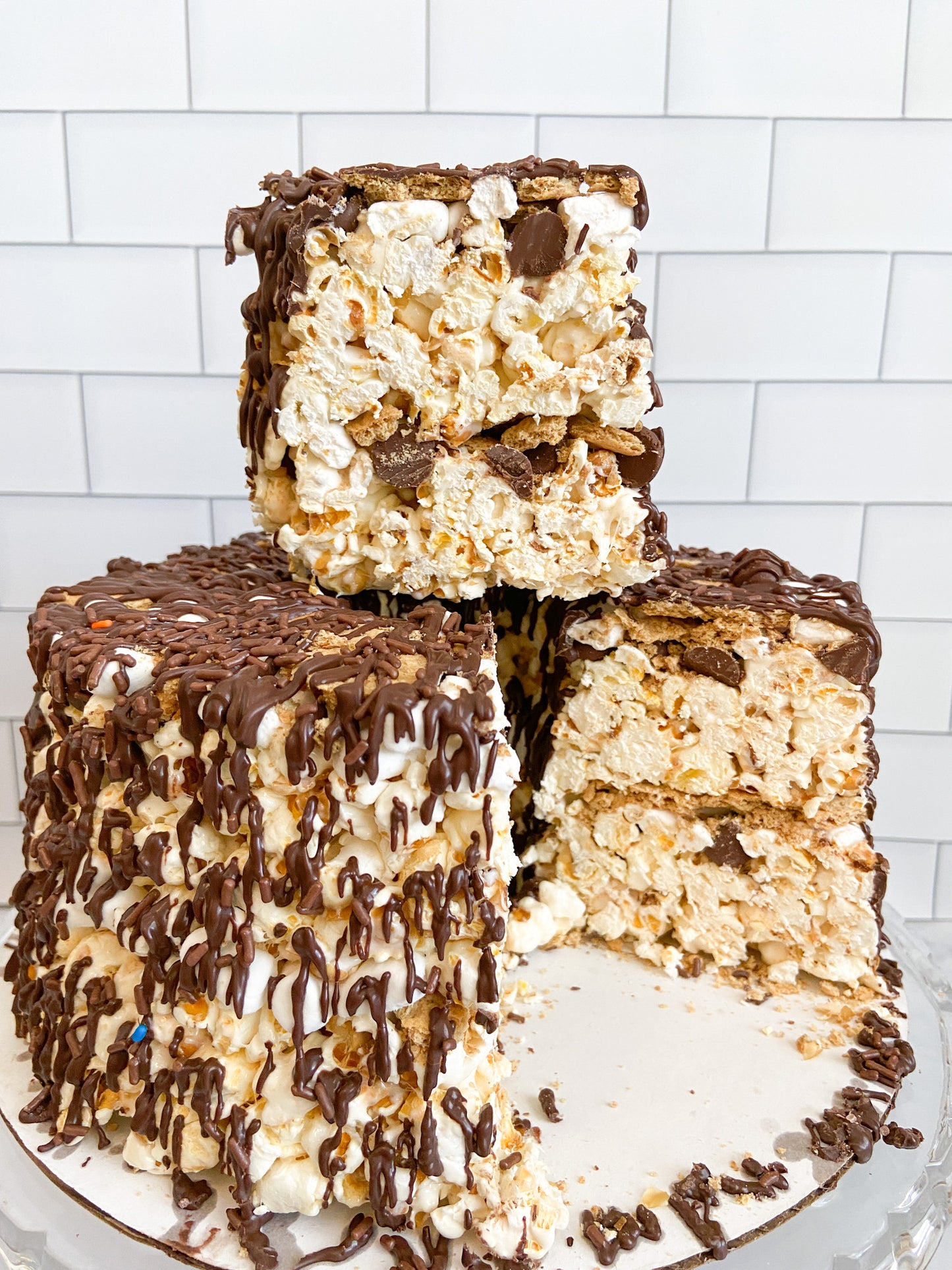 S'mores Lover's Gourmet Popcorn Cake