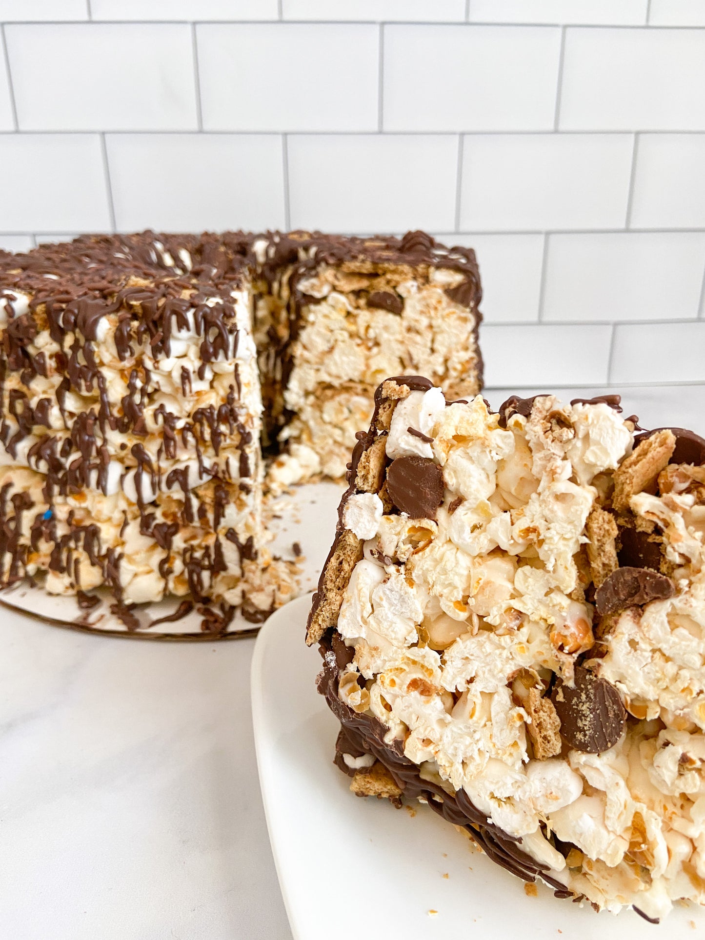 S'mores Lover's Gourmet Popcorn Cake