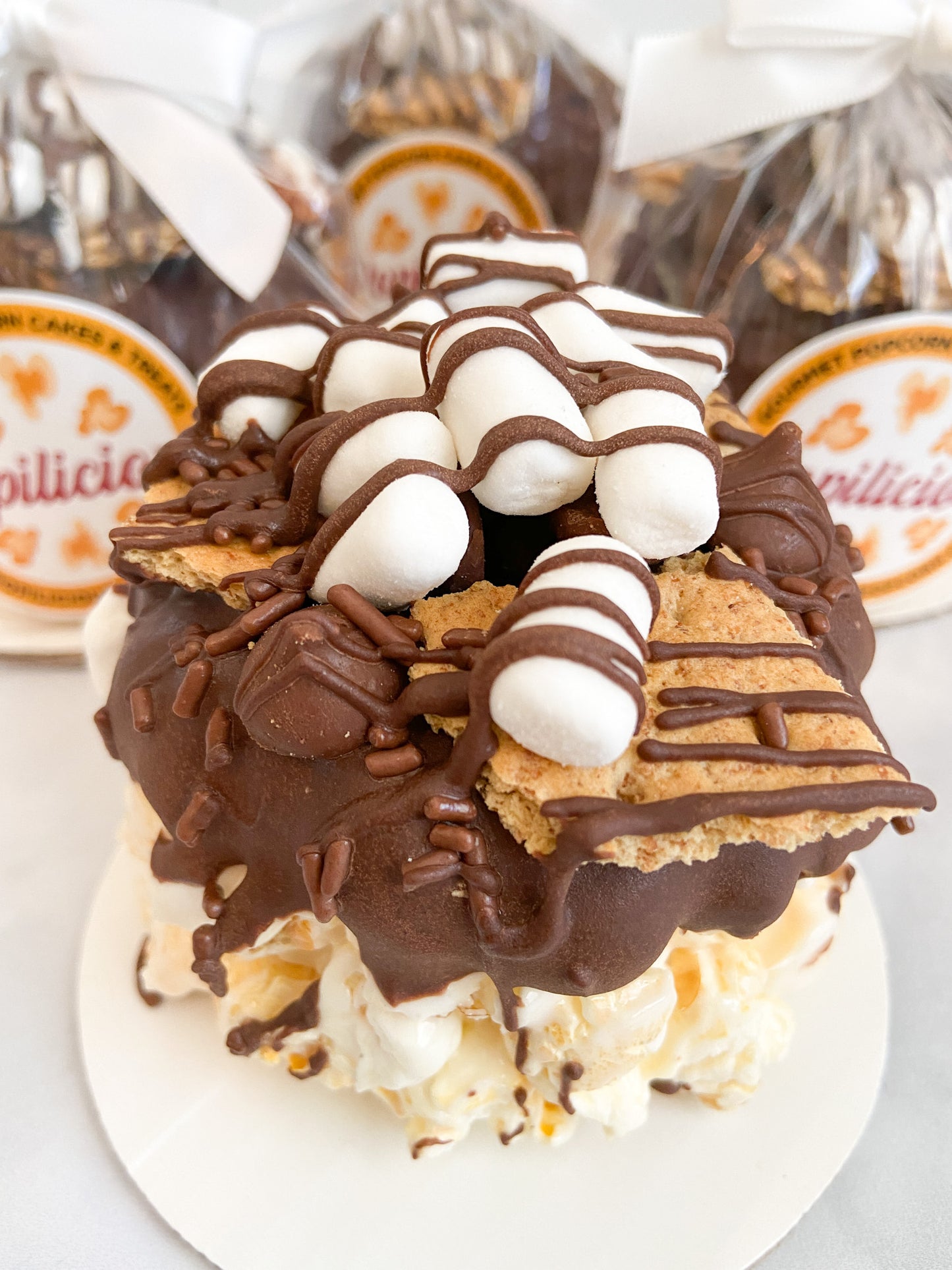 S'mores Lover's Mini Gourmet Popcorn Cake