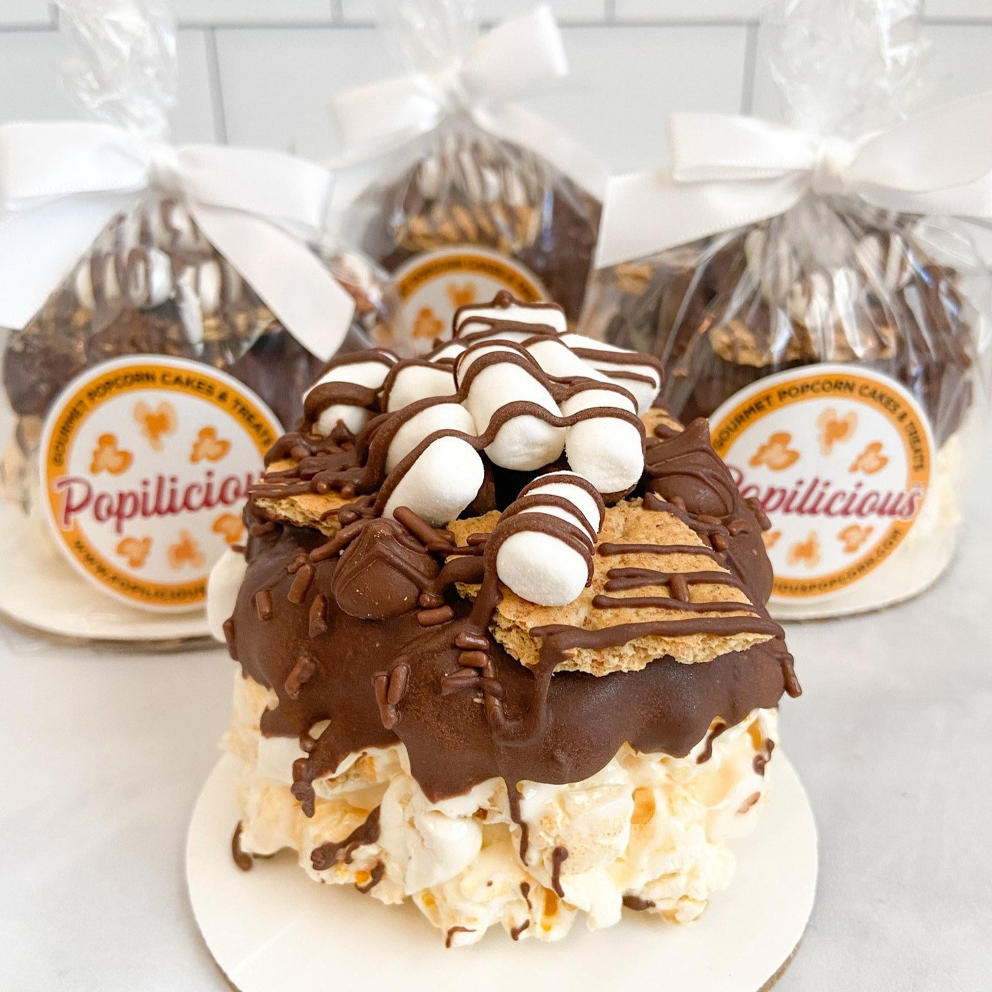 S'mores Lover's Mini Gourmet Popcorn Cake